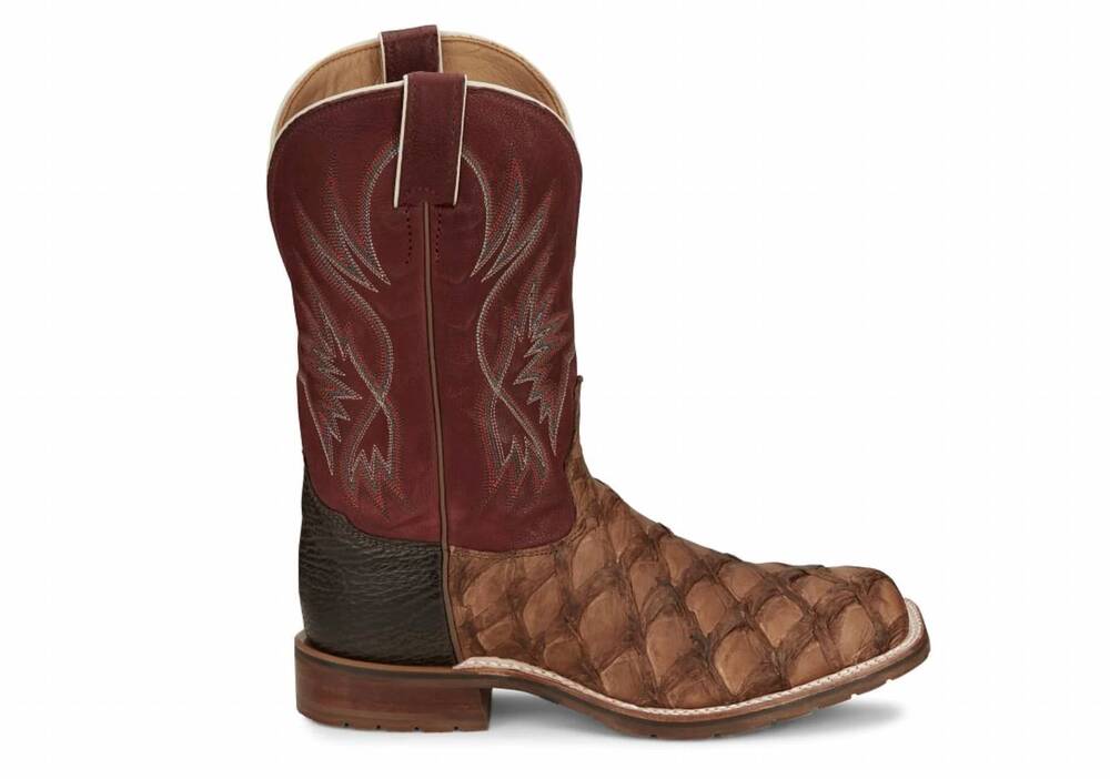 NEW TONY LAMA women's prescott 11" pirarucu boots in toffe